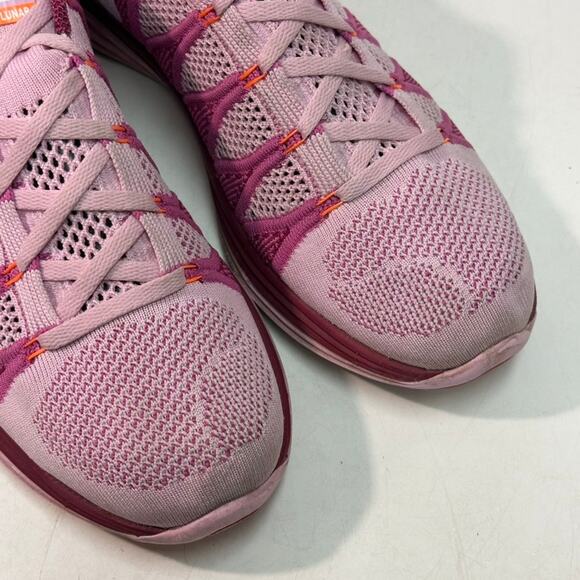 GOOD Nike Flyknit Lunar 2 Women's Running Shoes Pink Sneakers 10.5 - Picture 6 of 9